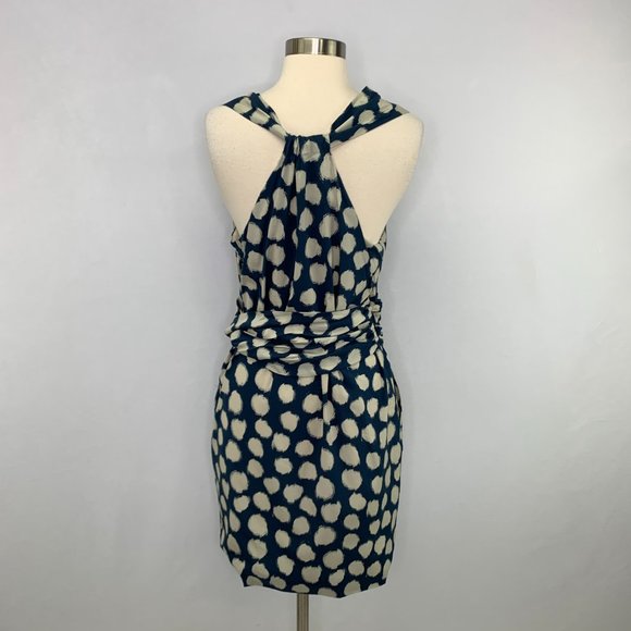 Theory Ruchia Ikat Dot Sleeveless Silk Mini Dress Silk Blend - Picture 6 of 12